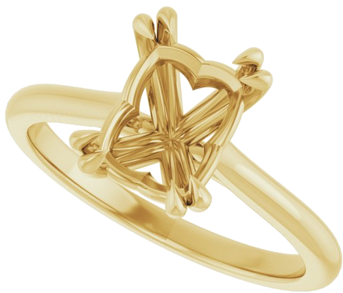 Sužadėtuvių Žiedas „Solitaire“ 585 Geltonojo Aukso Emerald 8mm x 6mm (5)