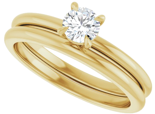 10K Yellow 4.4 mm Round Solitaire Engagement Ring Mounting (10)