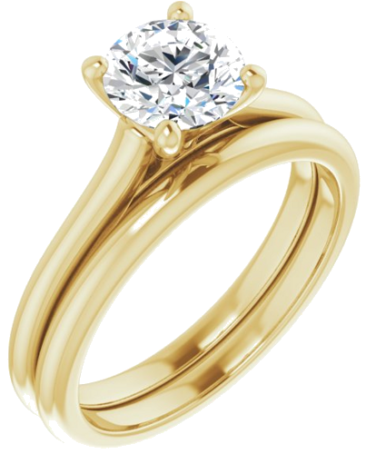 10K Yellow 6.5 mm Round Solitaire Engagement Ring Mounting (6)