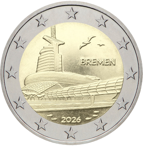 2026 Германия Бремен 2 евро монета (1)