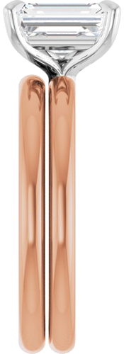 Sužadėtuvių Žiedas „Solitaire“ 585 Baltojo Ir Rožinis Aukso Emerald 8mm x 6mm (9)