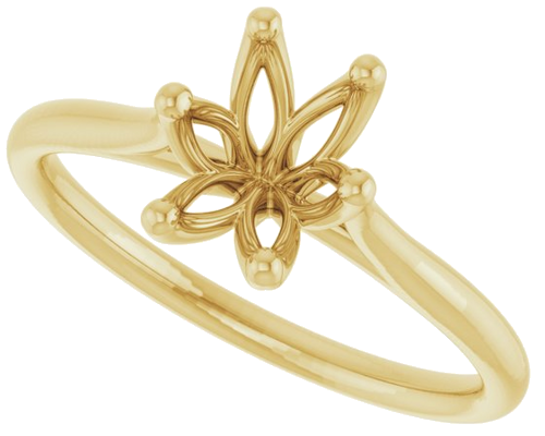 14K Yellow 8x6 mm Oval Engagement Ring Mounting (5)