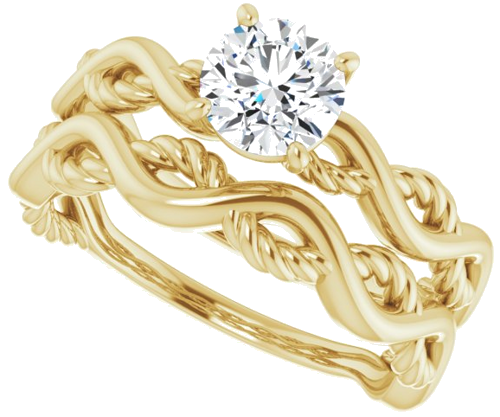 Sužadėtuvių Žiedas „Infinity-Inspired“ 585 Geltonojo Aukso Round 5.8mm (10)