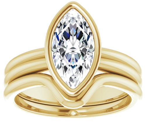 Sužadėtuvių Žiedas „Bezel-Set Solitaire“ 585 Geltonojo Aukso Marquise 12mm x 6mm (8)