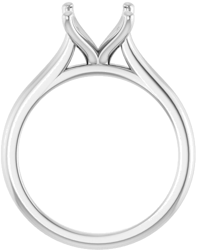 14K White 10x8 mm Oval Solitaire Engagement Ring Mounting (2)