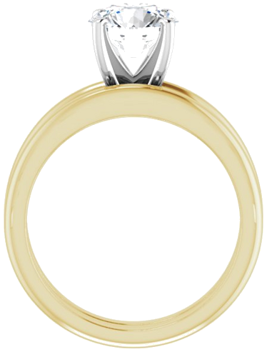 18K Yellow   Platinum  7.4 mm Round Solitaire Engagement Ring Mounting (7)