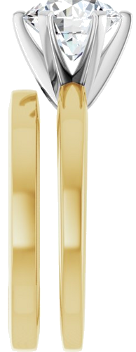 Sužadėtuvių Žiedas „Solitaire“ 585 Baltojo Ir Geltonojo Aukso Round 8mm (9)