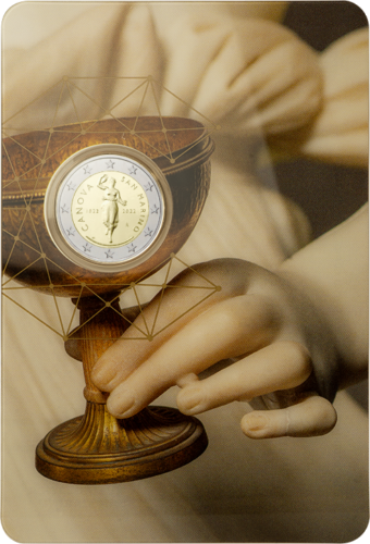 2022 San Marinas Antonio Canova 2 eurų BU moneta kortelėje (4)