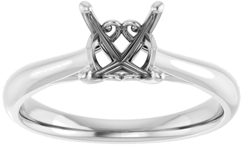 14K White  5.5 mm Square Solitaire Engagement Ring Mounting (3)