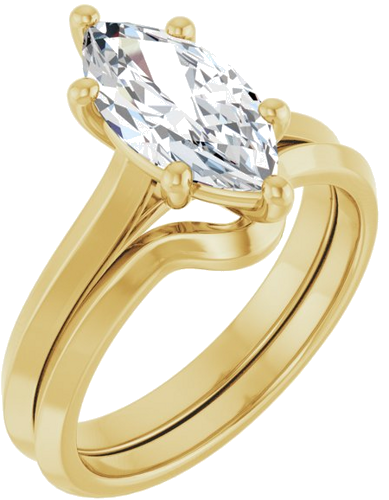 Sužadėtuvių Žiedas „Solitaire“ 585 Geltonojo Aukso Marquise 12mm x 6mm (6)