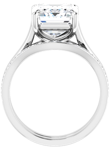 14K White 11x9 mm Emerald Solitaire Engagement Ring Mounting (7)