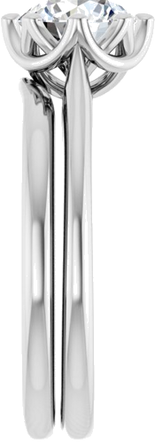 Sužadėtuvių Žiedas „Solitaire“ 585 Baltojo Aukso Round 7mm (9)