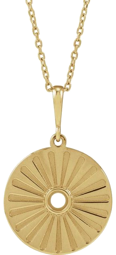 Pakabukas „Starburst Cabochon“ 585 Geltonojo Aukso Round 3mm (1)