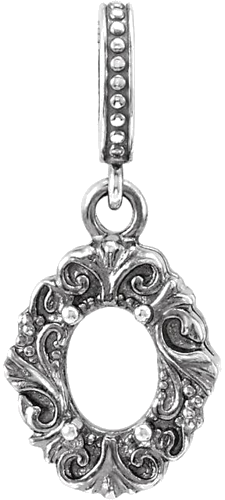 Sterling Silver 7x5 mm Oval Solitaire Victorian Pendant Mounting (1)