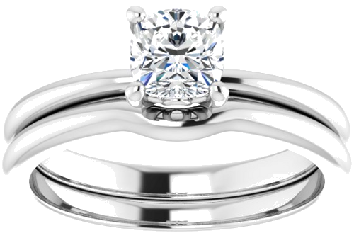 Sužadėtuvių Žiedas „Solitaire“ 585 Baltojo Aukso Cushion 5mm (8)