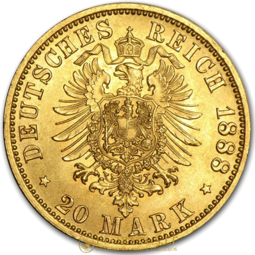 20 Marks gold coin Friedrich III (1888), German Empire (2)