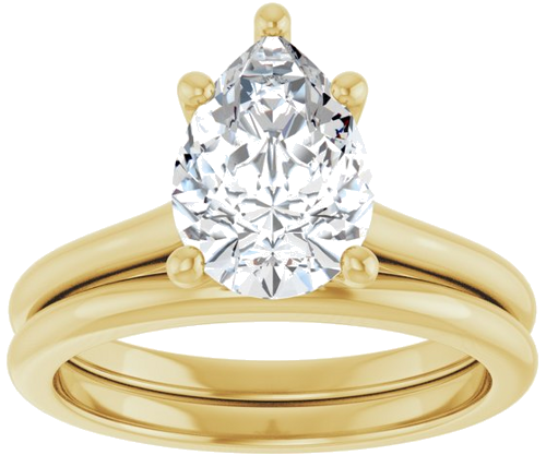 Sužadėtuvių Žiedas „Solitaire“ 750 Geltonojo Aukso Pear Shape 10mm x 7mm (8)