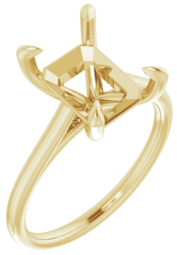 14K Yellow  10x8 mm Emerald Solitaire Engagement Ring Mounting (1)