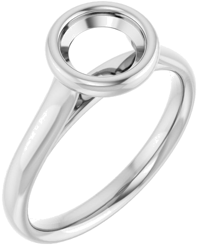 Sužadėtuvių Žiedas „Bezel-Set Solitaire“ 585 Baltojo Aukso Round 6.5mm (1)