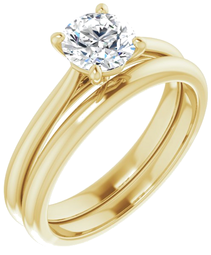 14K Yellow 6 mm Round Solitaire Engagement Ring Mounting (6)