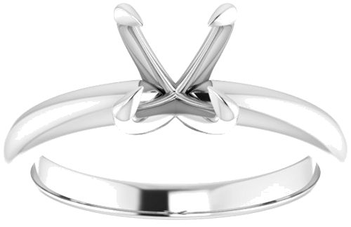 14K White 7 mm Round Solitaire Engagement Ring Mounting (3)