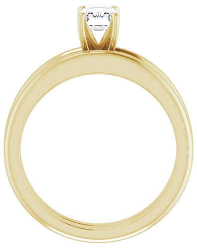 Sužadėtuvių Žiedas 14k yellow gold Emerald 6mm x 4mm (7)