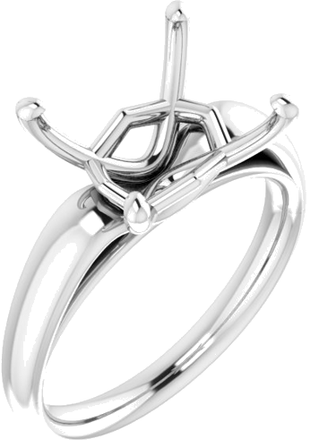 Sterling Silver 14x10 mm Oval Engagement Ring Mounting (1)