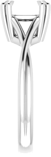 14K White 8 mm Cushion Solitaire Engagement Ring Mounting (4)