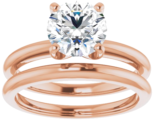 Sužadėtuvių Žiedas „Solitaire“ 585 Rožinis Aukso Round 7.4mm (8)