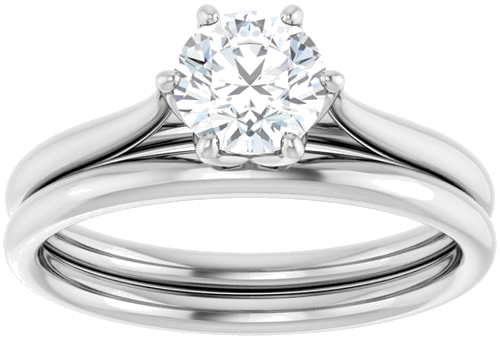 Platinum 5.8 mm Round Engagement Ring Mounting (8)