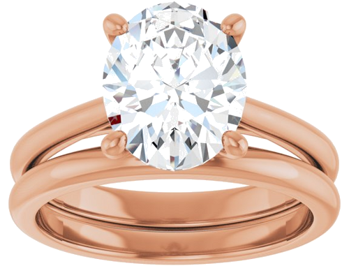 14K Rose 10x8 mm Oval Solitaire Engagement Ring Mounting (8)