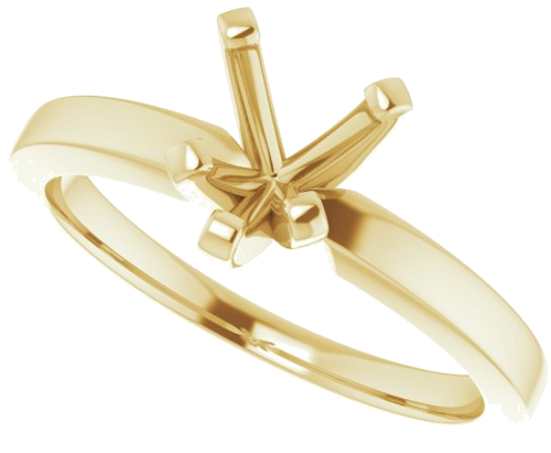 14K Yellow 6x6 mm Heart Solitaire Engagement Ring Mounting (5)