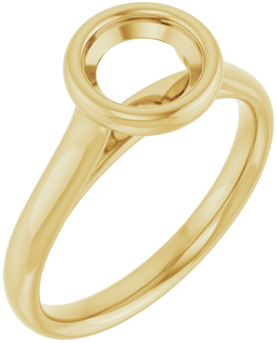 Sužadėtuvių Žiedas „Bezel-Set Solitaire“ 585 Geltonojo Aukso Round 6.5mm (1)