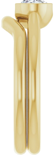 Sužadėtuvių Žiedas „Half Bezel Solitaire“ 585 Geltonojo Aukso Oval 7mm x 5mm (9)