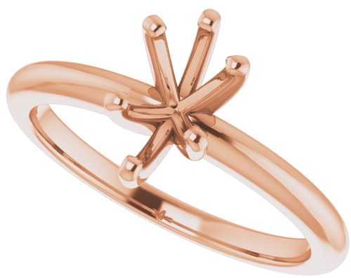 14K Rose  8x5 mm Pear Solitaire Engagement Ring Mounting (5)