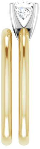 Sužadėtuvių Žiedas „Solitaire“ 585 Baltojo Ir Geltonojo Aukso Square 4.5mm (9)