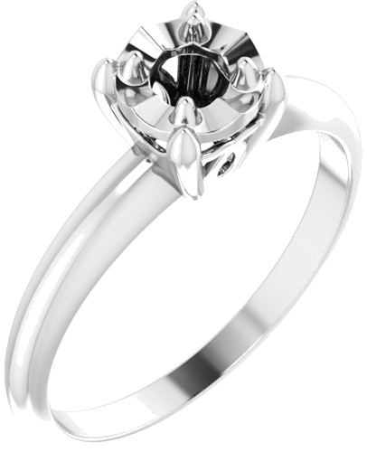 Sužadėtuvių Žiedas „Solitaire“ 585 Baltojo Aukso Round 3.7mm (1)