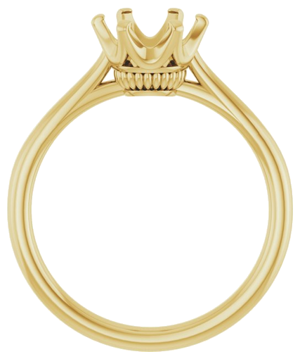 14K Yellow 7.4 mm Round Engagement Ring Mounting (2)