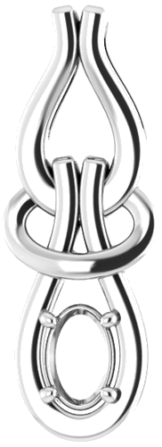 Pakabukas „Freeform“ 585 Baltojo Aukso Oval 6mm x 4mm (1)