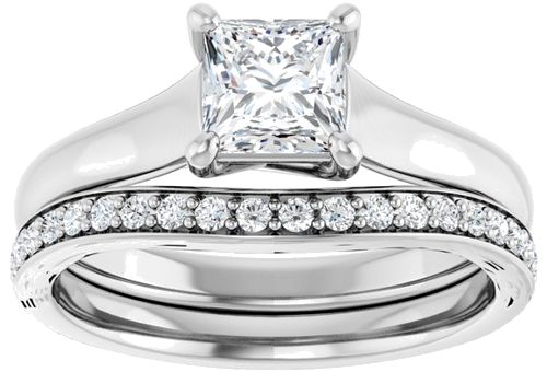 Sužadėtuvių Žiedas „Solitaire“ 585 Baltojo Aukso Square 5mm (8)