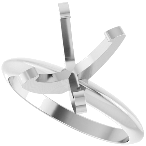 Platinum 10x8 mm Oval Solitaire Engagement Ring Mounting (5)