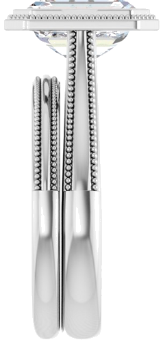 14K White 9x7 mm Emerald Solitaire Engagement Ring Mounting (9)