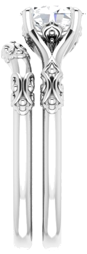 Sužadėtuvių Žiedas „Solitaire Split Shank“ 585 Baltojo Aukso Oval 7mm x 5mm (9)