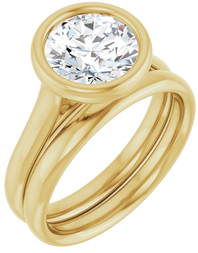 14K Yellow 8.2 mm Round Solitaire Engagement Ring Mounting (6)