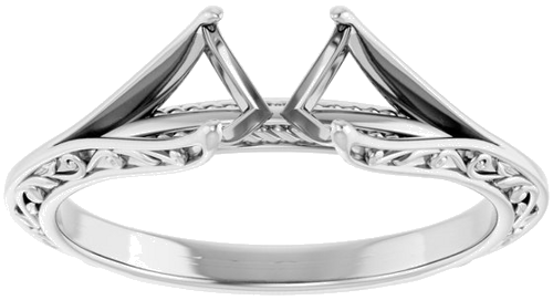 14K White 6.5 mm Round Engagement Ring Mounting (3)