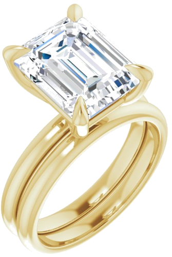 Sužadėtuvių Žiedas „Solitaire“ 417 Geltonojo Aukso Emerald 11mm x 9mm (6)