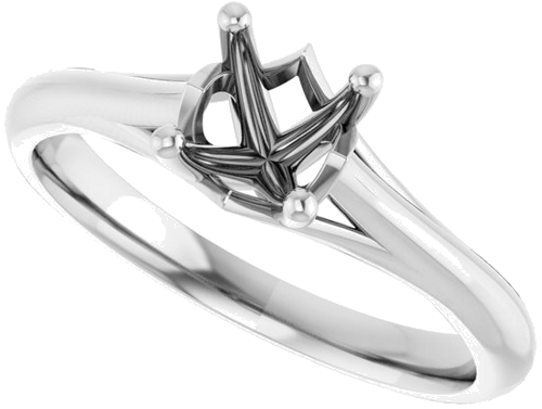 14K White 5.8 mm Round Solitaire Engagement Ring Mounting (5)