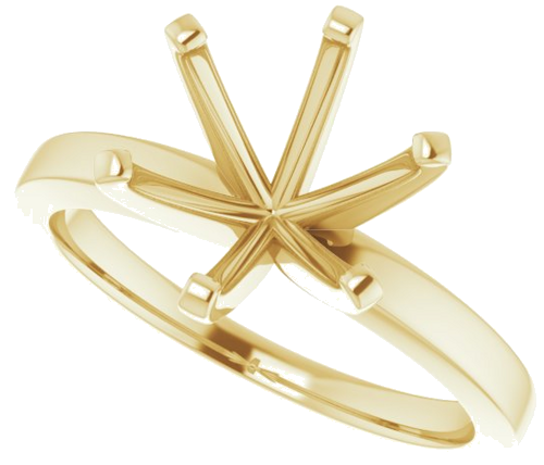 14K Yellow 9.4 mm Round Solitaire Engagement Ring Mounting (5)