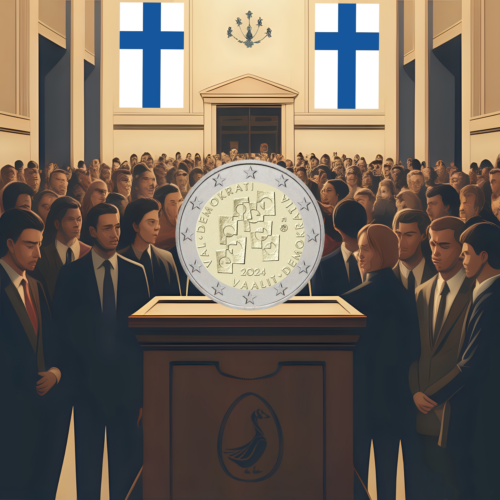 2024 Suomija Demokratija 2 eurų moneta (2)