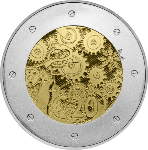 2011 Estija Euro įvedimas 20 eurų auksinė-sidabrinė moneta (1)